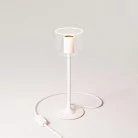 MAG-Y Tischleuchte mit rundem Metallsockel und transparenter Ghost-Glühbirne