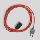 Elektrisches Verlängerungskabel mit leuchtend rotem Textilkabel 2P 10A Made in Italy