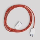 Elektrisches Verlängerungskabel mit leuchtend rotem Textilkabel 2P 10A Made in Italy