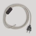 Verkabelung für Lampe mit weißem geflochtenem Kabel 1,80 m