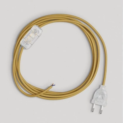 Verkabelung für Lampe mit hellem senffarbenem Kabel 1,80 m - Transparent