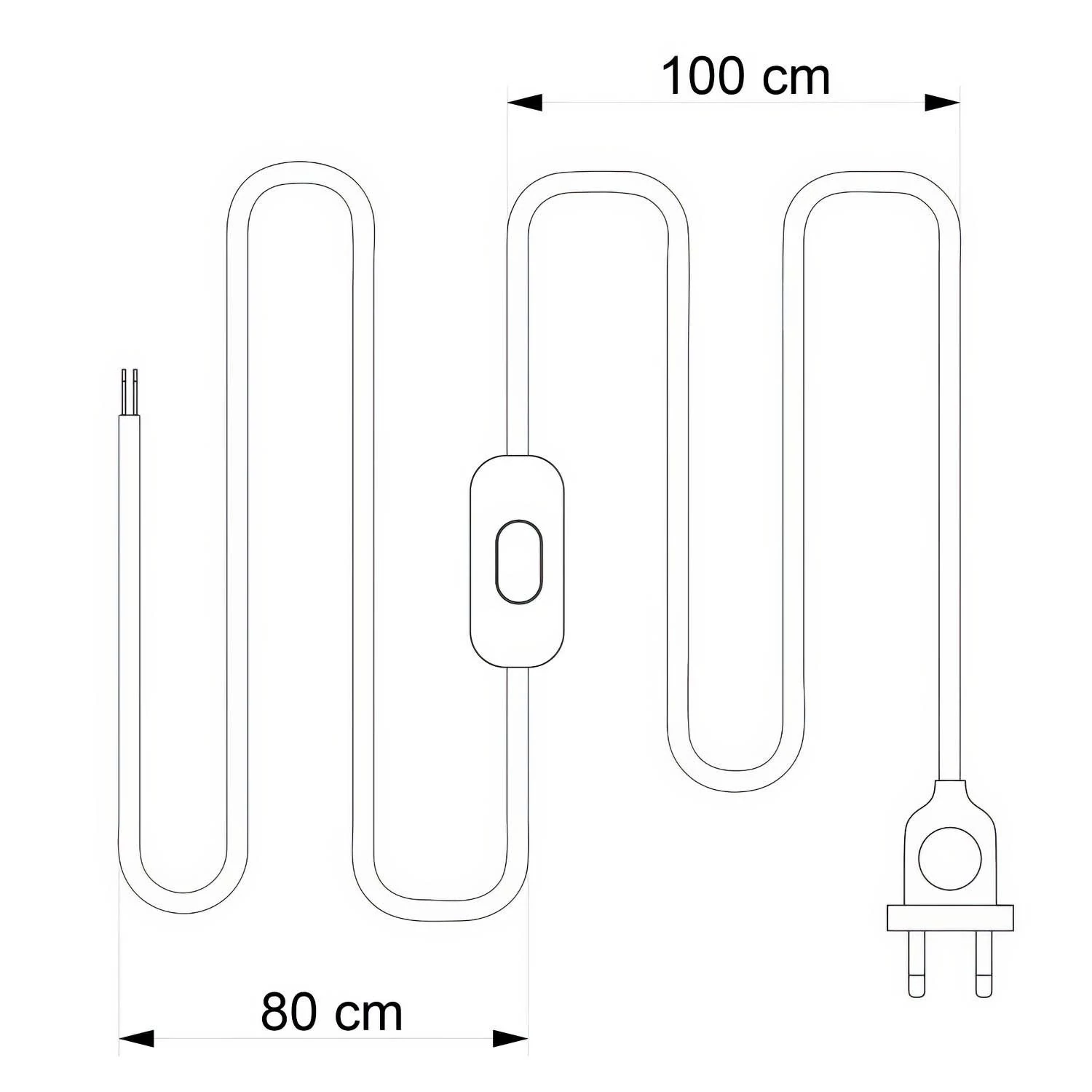 Verkabelung für Lampe mit taubengrauem Baumwollkabel 1,80 m