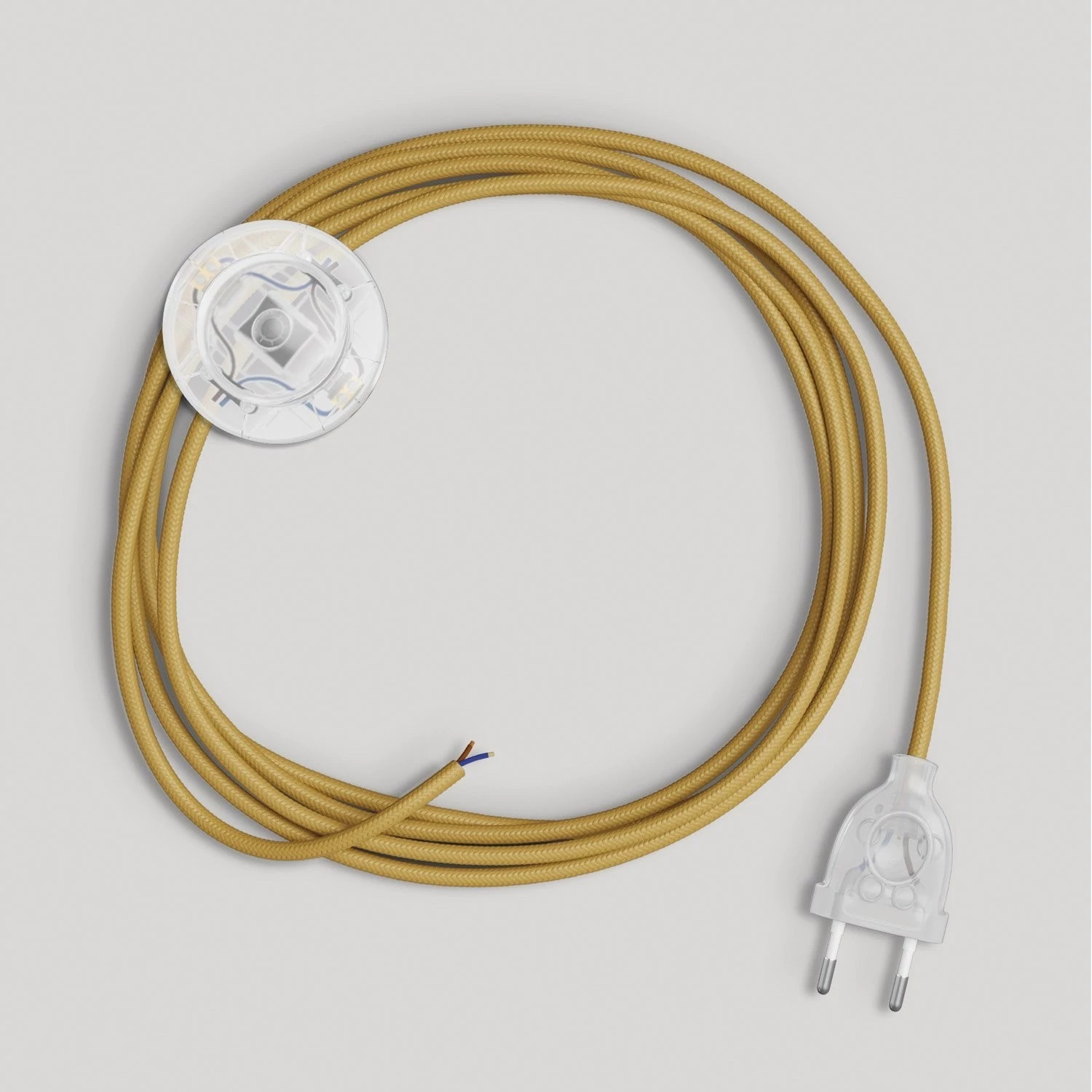 Verkabelung für Lampe mit hellem senffarbenen Kabel 3 m - Transparent