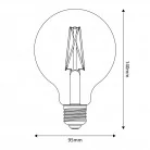 LED Glühbirne mit Porzellan-Effekt CRI 95 G95 12W 1521Lm E27 2700K Dimmbar - P08