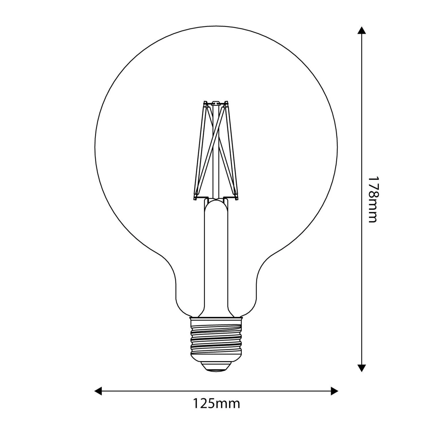 LED Glühbirne mit Porzellan-Effekt CRI 95 G125 12W 1521Lm E27 2700K Dimmbar - P09