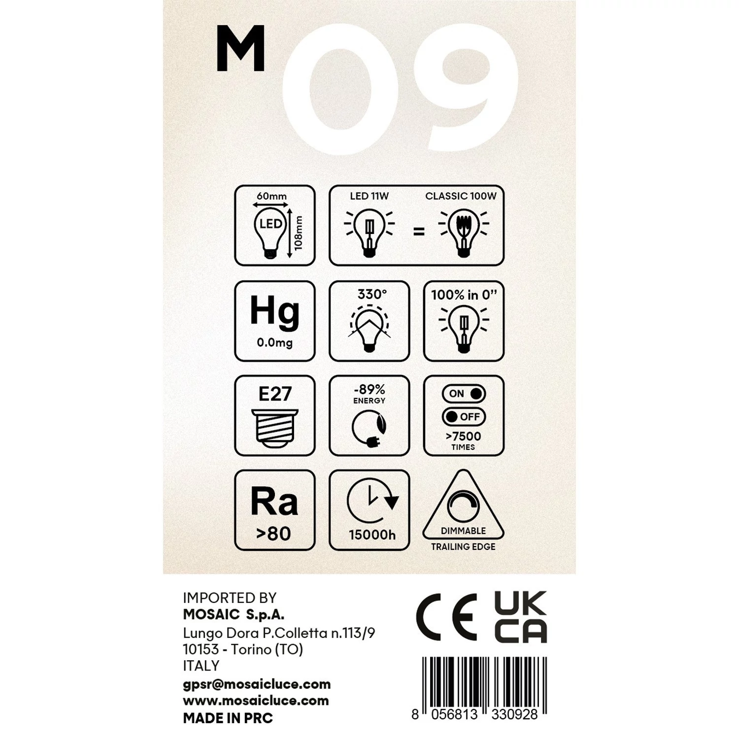 LED Glühbirne Milky Drop A60 11W 1521Lm E27 2700K Dimmbar - M09