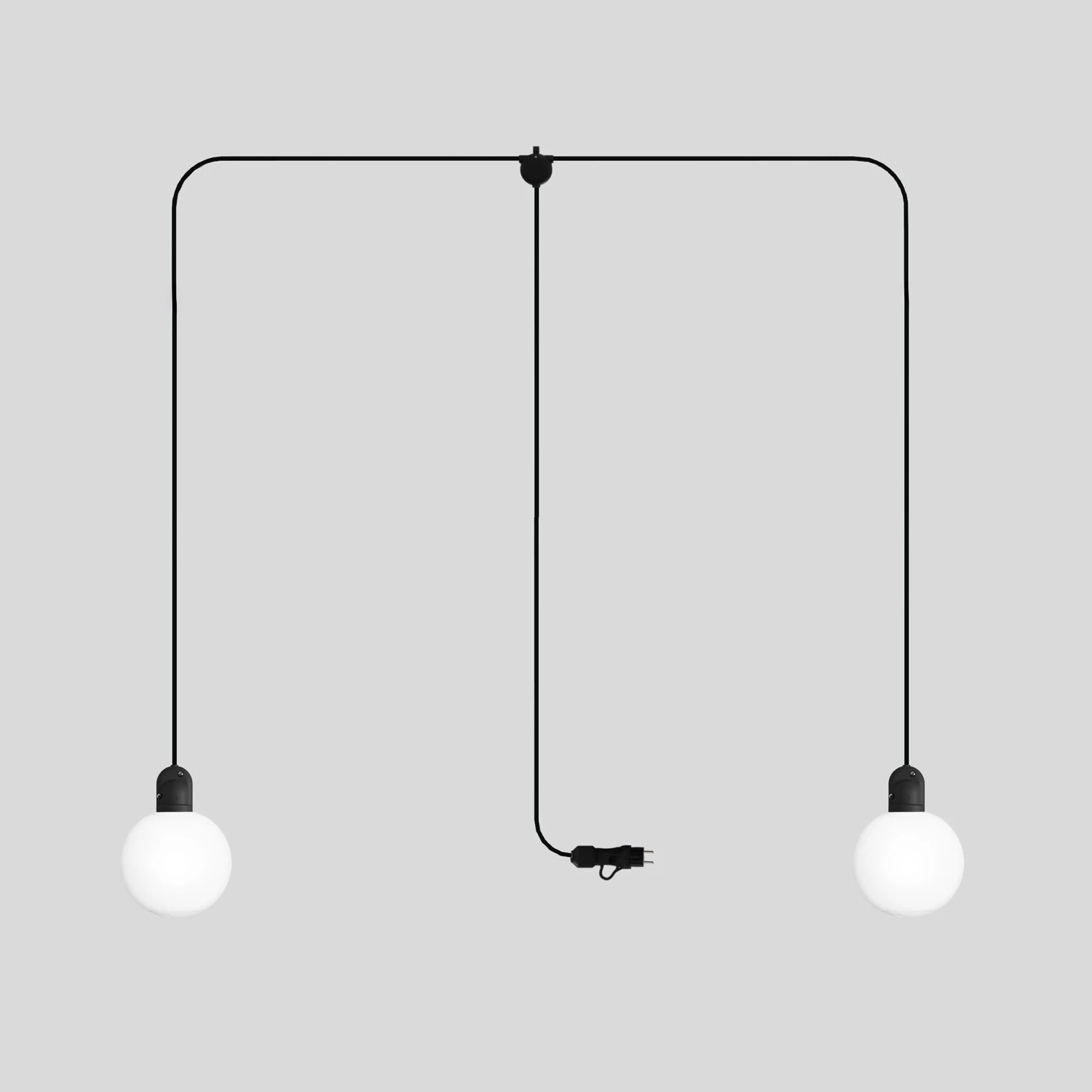 EIVA IP65 2-flammige Plug-in-Außenleuchte mit bruchsicheren Unbreak-a-Ball-Lampenschirmen