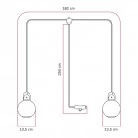 EIVA IP65 2-flammige Plug-in-Außenleuchte mit bruchsicheren Unbreak-a-Ball-Lampenschirmen