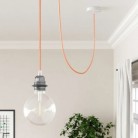 Elektrisches Kabel mit pfirsichfarbenem Stoffbezug - The Original Creative Cables, für moderne und farbenfrohe Lampen - RM23