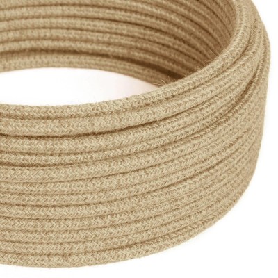 Textilkabel, hellbeige, aus Jute - Das Original von Creative-Cables - RN06 rund 2x0,75mm / 3x0,75mm