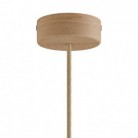 Pendelleuchte Made in Italy, komplett mit Textilkabel und Tub-E14 Lampenschirm aus Holz