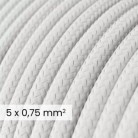 DALI elektrisches Textilkabel 5x0,75 mm² in optischem Weiß - Stoffummantelte Leitung für Lampen und Systeme RM01