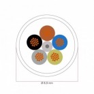 DALI elektrisches Textilkabel 5x0,75 mm² in optischem Weiß - Stoffummantelte Leitung für Lampen und Systeme RM01