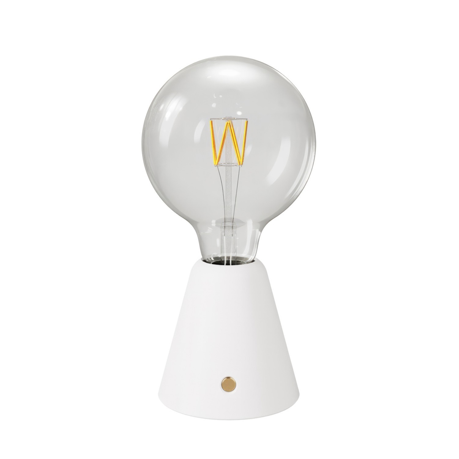 Tragbare, wiederaufladbare LED Leuchte Cabless01 mit Globe Glühbirne G125 - Weiß