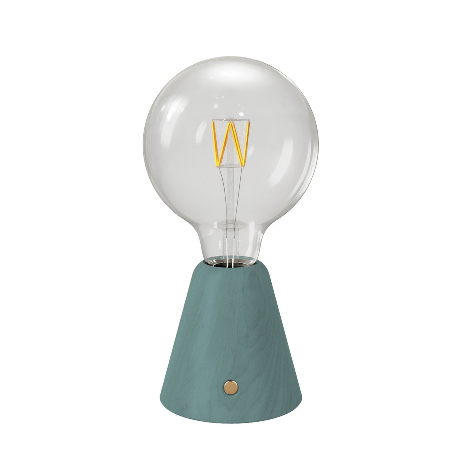 Tragbare, wiederaufladbare LED Leuchte Cabless01 mit Globe Glühbirne G125 - Tealblau