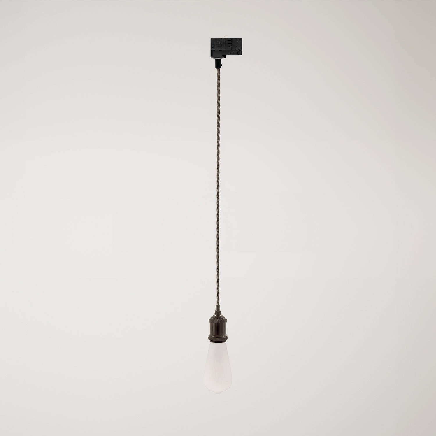 Vintage-Pendelleuchte mit geflochtenem Kabel - Schwarz perle