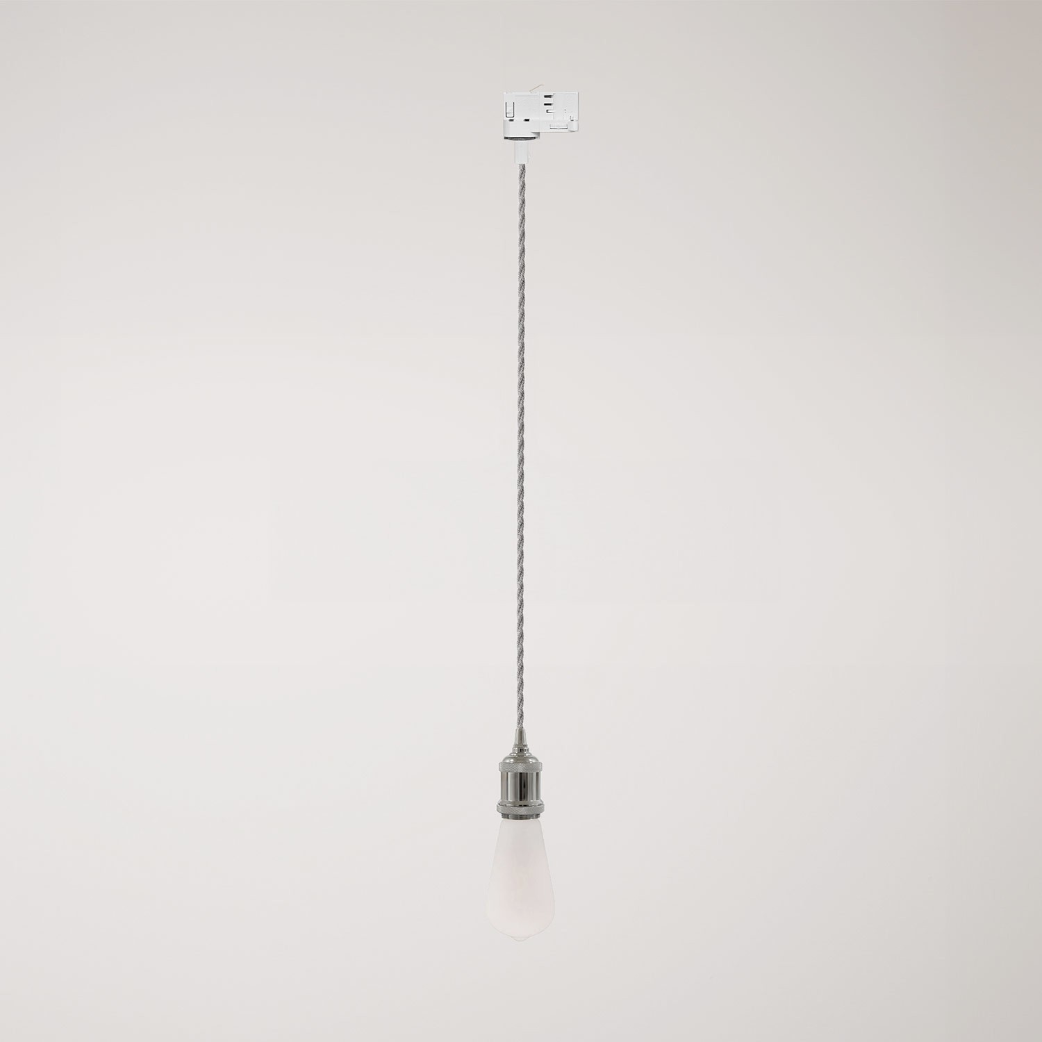 Vintage-Pendelleuchte mit geflochtenem Kabel - Chrom