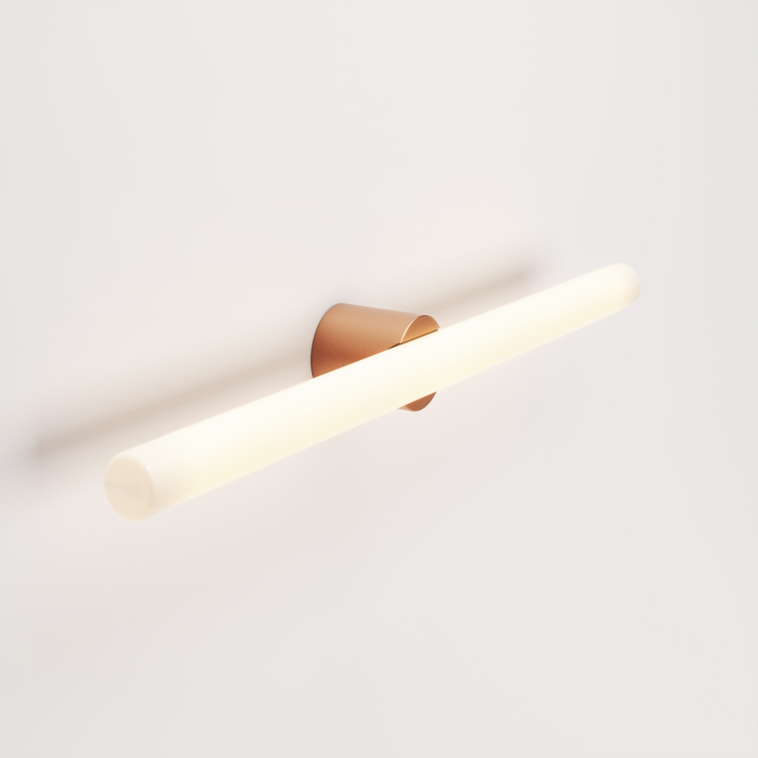 Metalllampe für Wand- oder Deckenmontage mit linearer LED S14d-Lampe - Kupfer satiniert