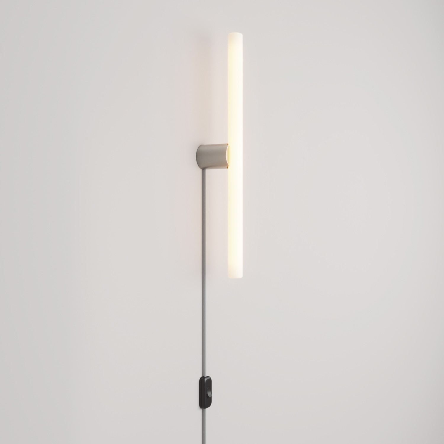 Lampe mit Stecker, Metallfinish und linearer LED S14d-Lampe - Titan satiniert