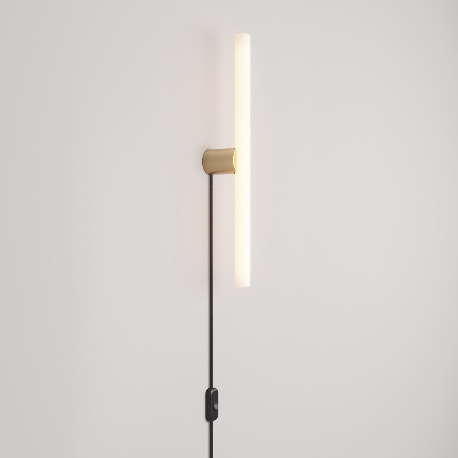 Lampe mit Stecker, Metallfinish und linearer LED S14d-Lampe - Bronze satiniert