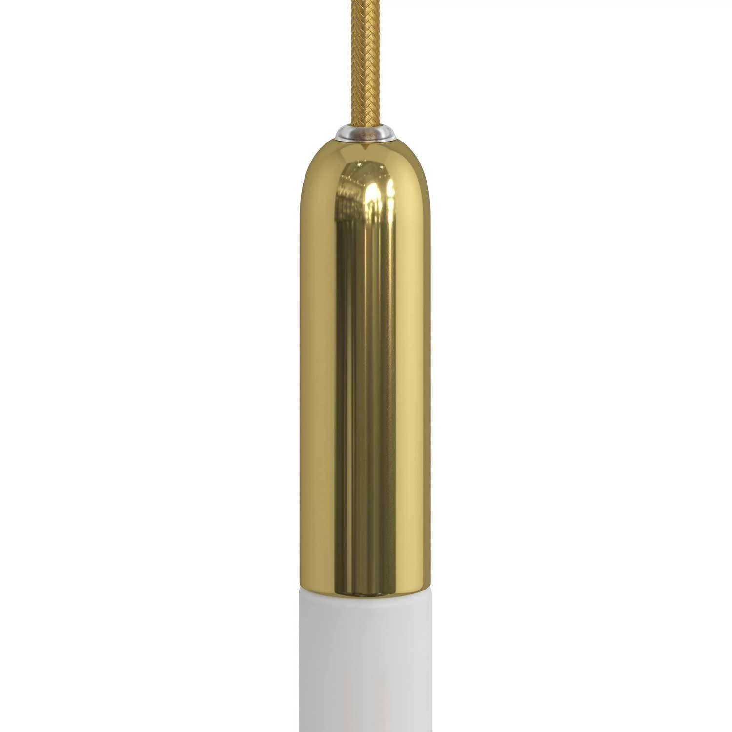 P-Light, E14 Lampenfassung aus Metall mit gedeckter Zugentlastung - Messing