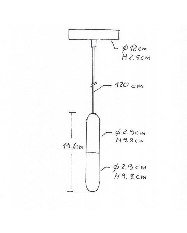 Pendelleuchte inklusive Glühbirne, Textilkabel, E14 P-Light Lampenfassung und Metall-Zubehör - Made in Italy