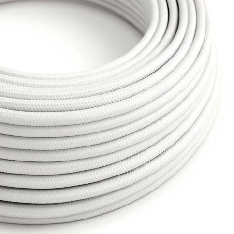 Textilkabel, lichtweiß glänzend - Das Original von Creative-Cables - RM01 rund 2x0,75mm / 3x0,75mm