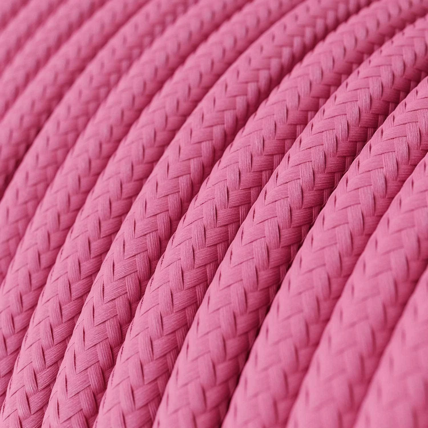 Textilkabel, fuchsienrosa glänzend - Das Original von Creative-Cables - RM08 rund 2x0.75mm / 3x0.75mm