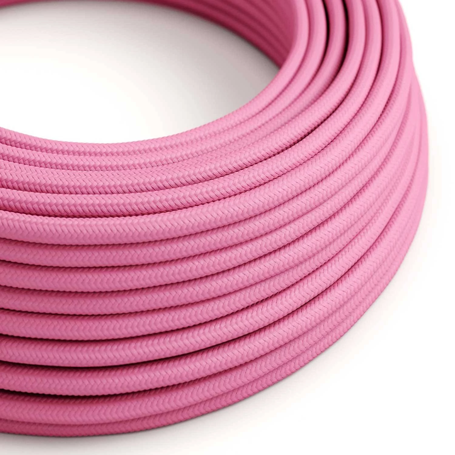 Textilkabel, fuchsienrosa glänzend - Das Original von Creative-Cables - RM08 rund 2x0.75mm / 3x0.75mm