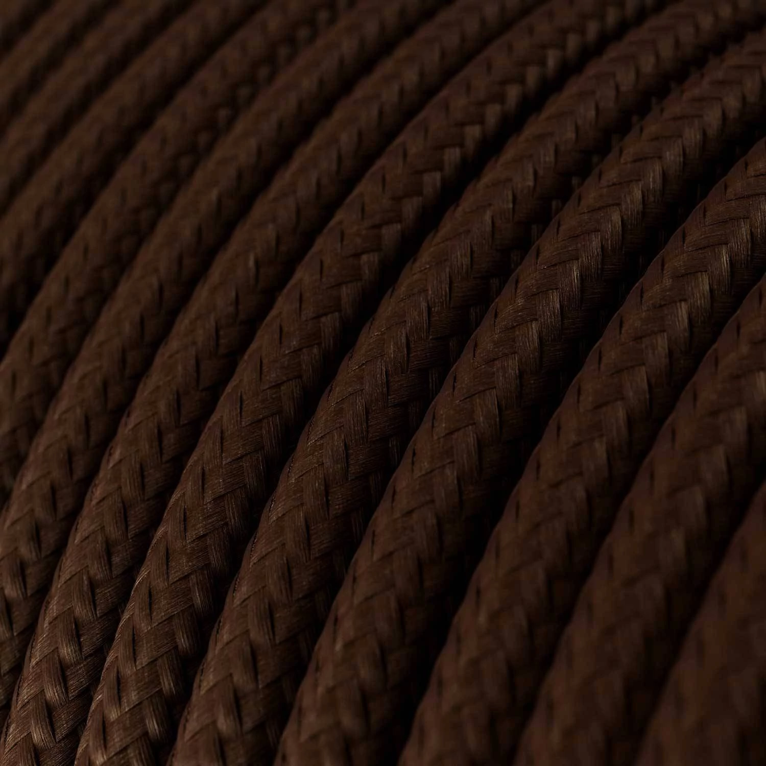Textilkabel, kaffeebraun glänzend - Das Original von Creative-Cables - RM13 rund 2x0.75mm / 3x0.75mm