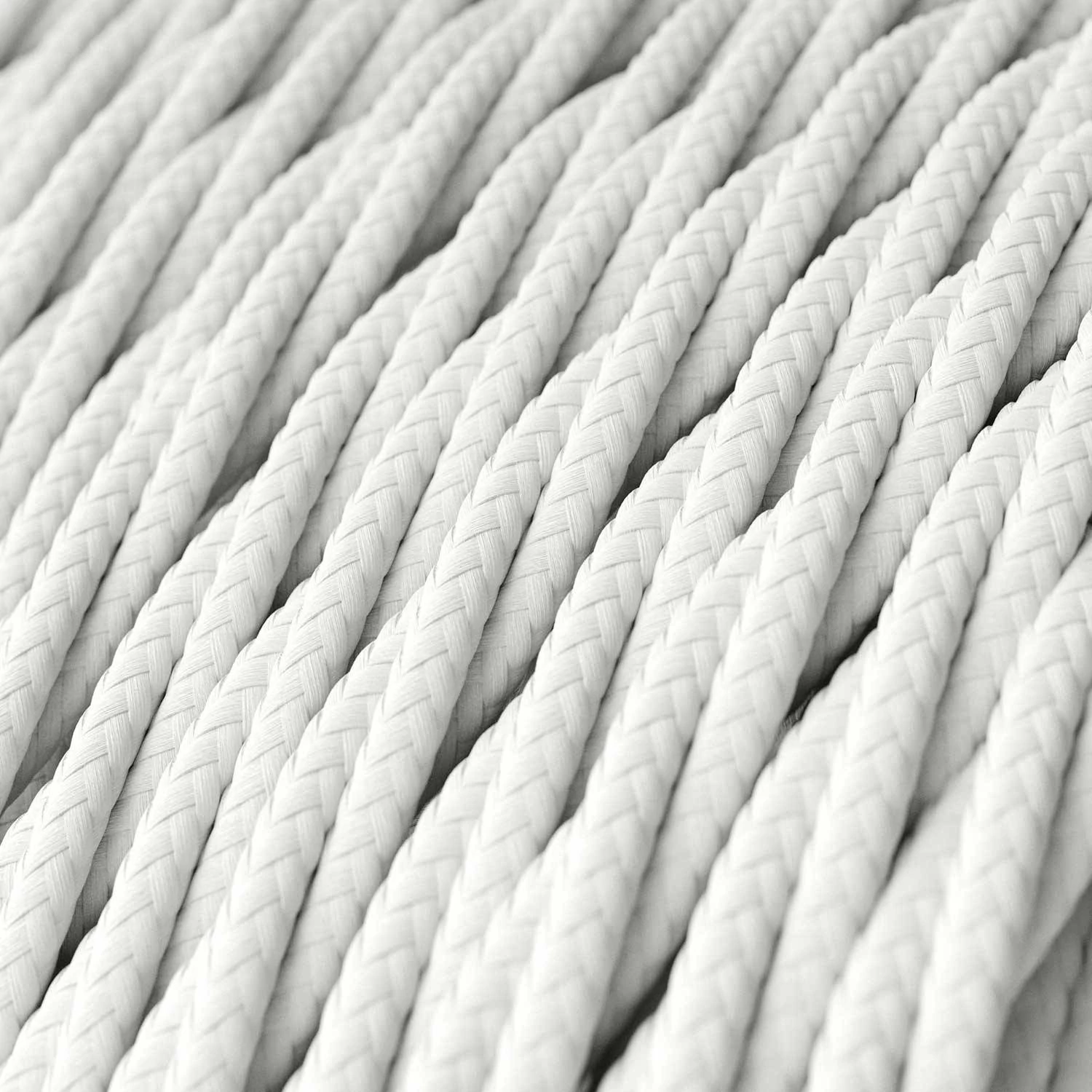 Textilkabel, lichtweiß glänzend - Das Original von Creative-Cables - TM01 geflochten 2x0,75mm / 3x0,75mm