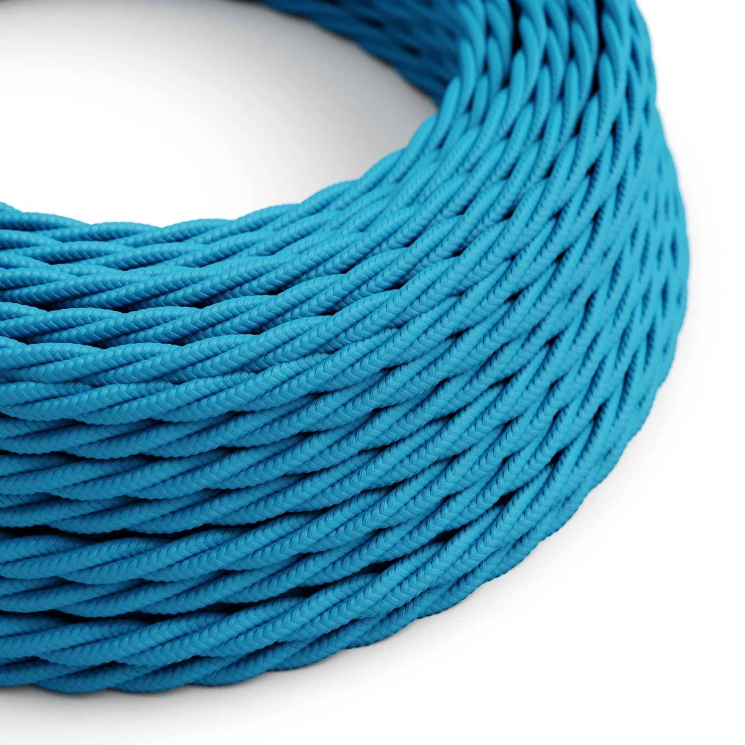 Textilkabel, cyanblau glänzend - Das Original von Creative-Cables - TM11 geflochten 2x0.75mm / 3x0.75mm
