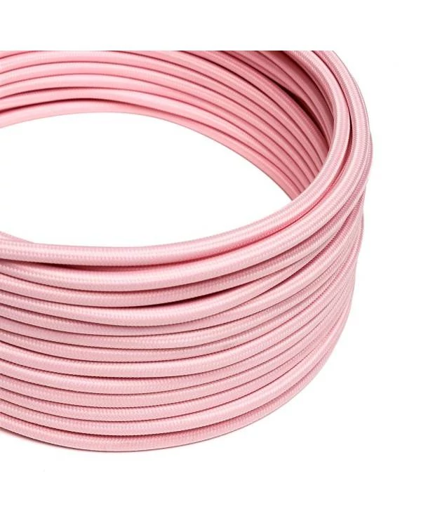 Textilkabel, babyrosa glänzend - Das Original von Creative-Cables - RM16 rund 2x0.75mm / 3x0.75mm