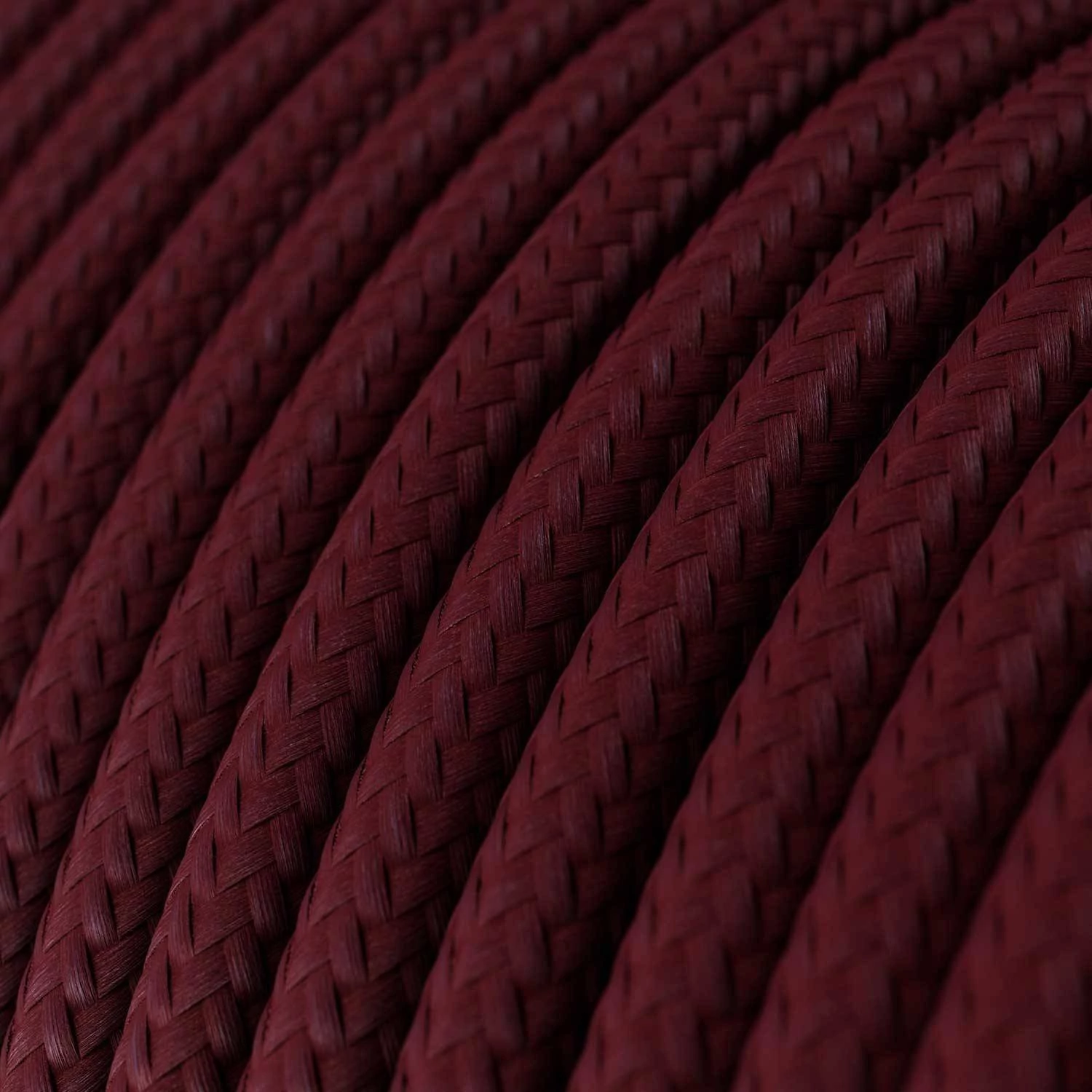 Textilkabel, bordeaux-rot glänzend - Das Original von Creative-Cables - RM19 rund 2x0,75mm / 3x0,75mm