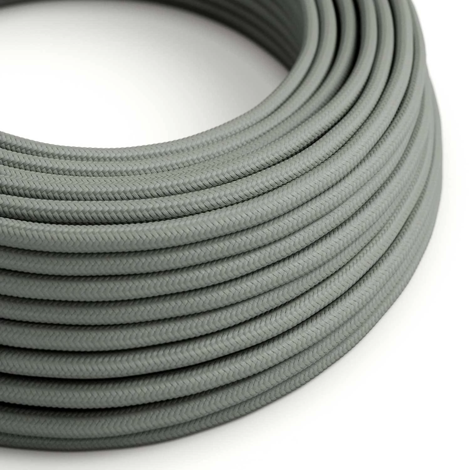 Textilkabel, rauchgrau glänzend - Das Original von Creative-Cables - RM03 rund 2x0,75mm / 3x0,75mm
