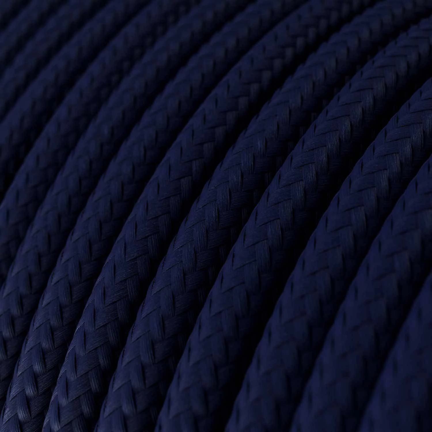 Textilkabel, tiefblau glänzend - Das Original von Creative-Cables - RM20 rund 2x0,75mm / 3x0,75mm