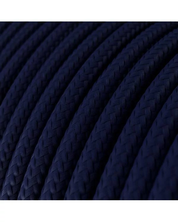 Textilkabel, tiefblau glänzend - Das Original von Creative-Cables - RM20 rund 2x0,75mm / 3x0,75mm