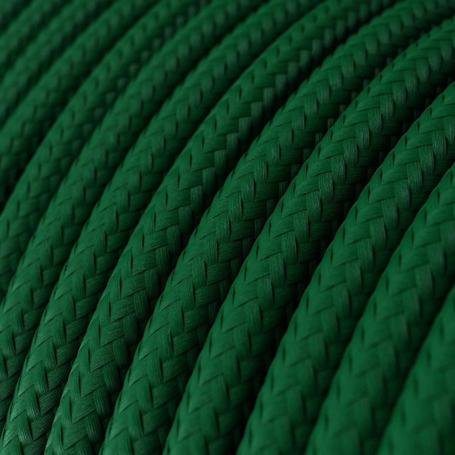 Textilkabel, tannengrün glänzend - Das Original von Creative-Cables - RM21 rund 2x0,75mm / 3x0,75mm