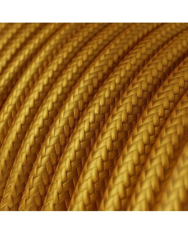 Textilkabel, goldfarben glänzend - Das Original von Creative-Cables - RM05 rund 2x0,75mm / 3x0,75mm
