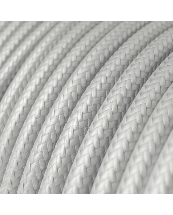 Textilkabel, silberfarben glänzend - Das Original von Creative-Cables - RM02 rund 2x0,75mm / 3x0,75mm
