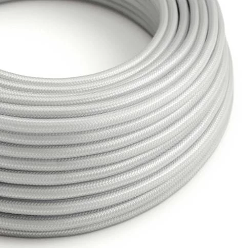 Textilkabel, silberfarben glänzend - Das Original von Creative-Cables - RM02 rund 2x0,75mm / 3x0,75mm