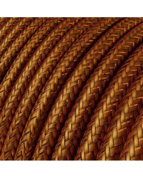 Textilkabel, kupferfarben glänzend, mit Glitzer-Effekt - Das Original von Creative-Cables - RL22 rund 2x0,75mm / 3x0,75mm