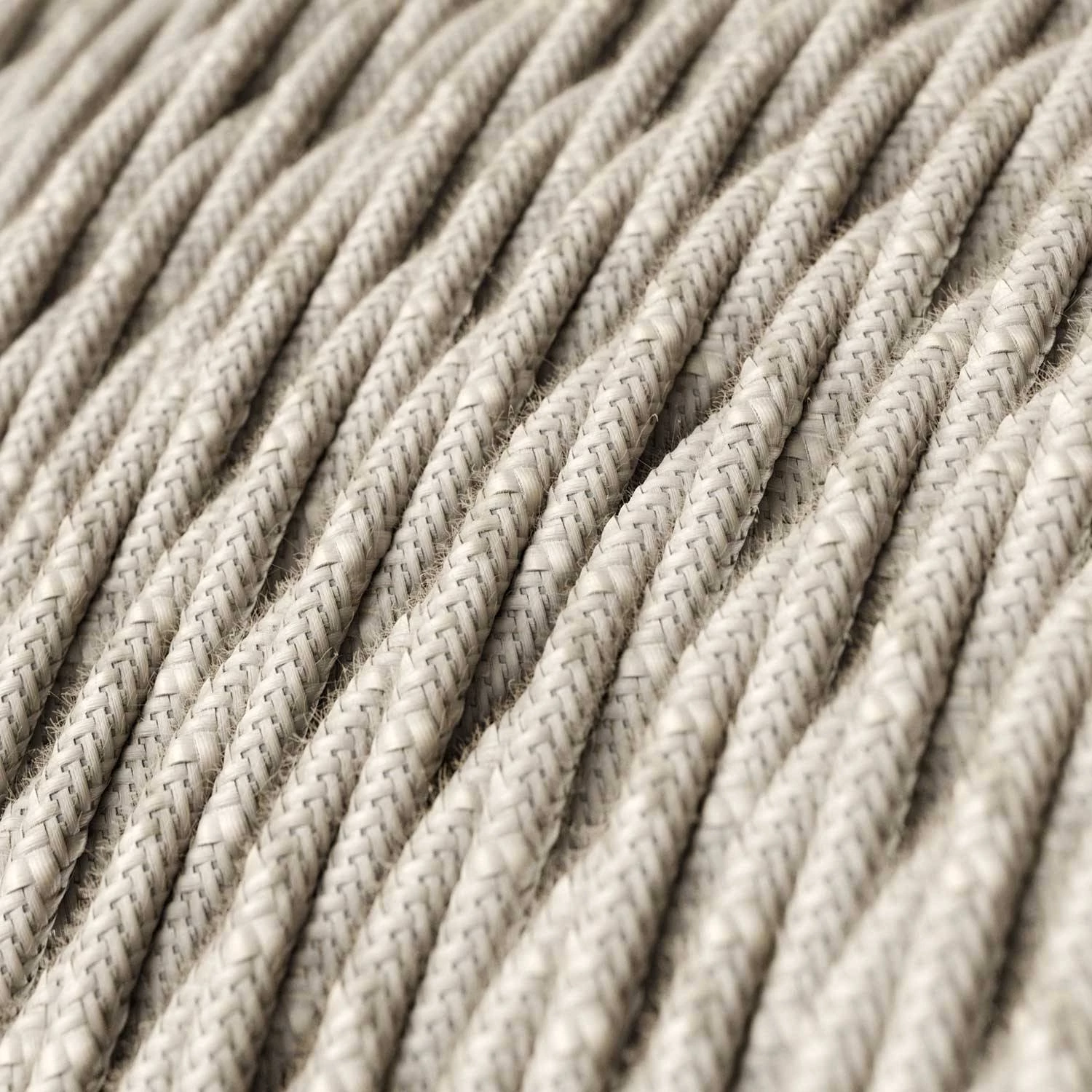 Textilkabel, weiß meliert, aus Leinen - Das Original von Creative-Cables - TN01 geflochten 2x0.75mm / 3x0.75mm