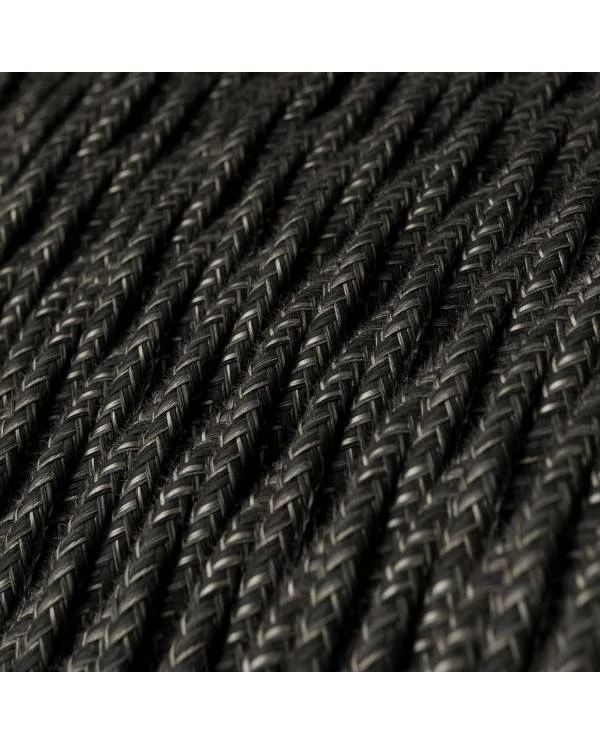 Textilkabel, anthrazit-grau meliert, aus Leinen - Das Original von Creative-Cables - TN03 geflochten 2x0.75mm / 3x0.75mm
