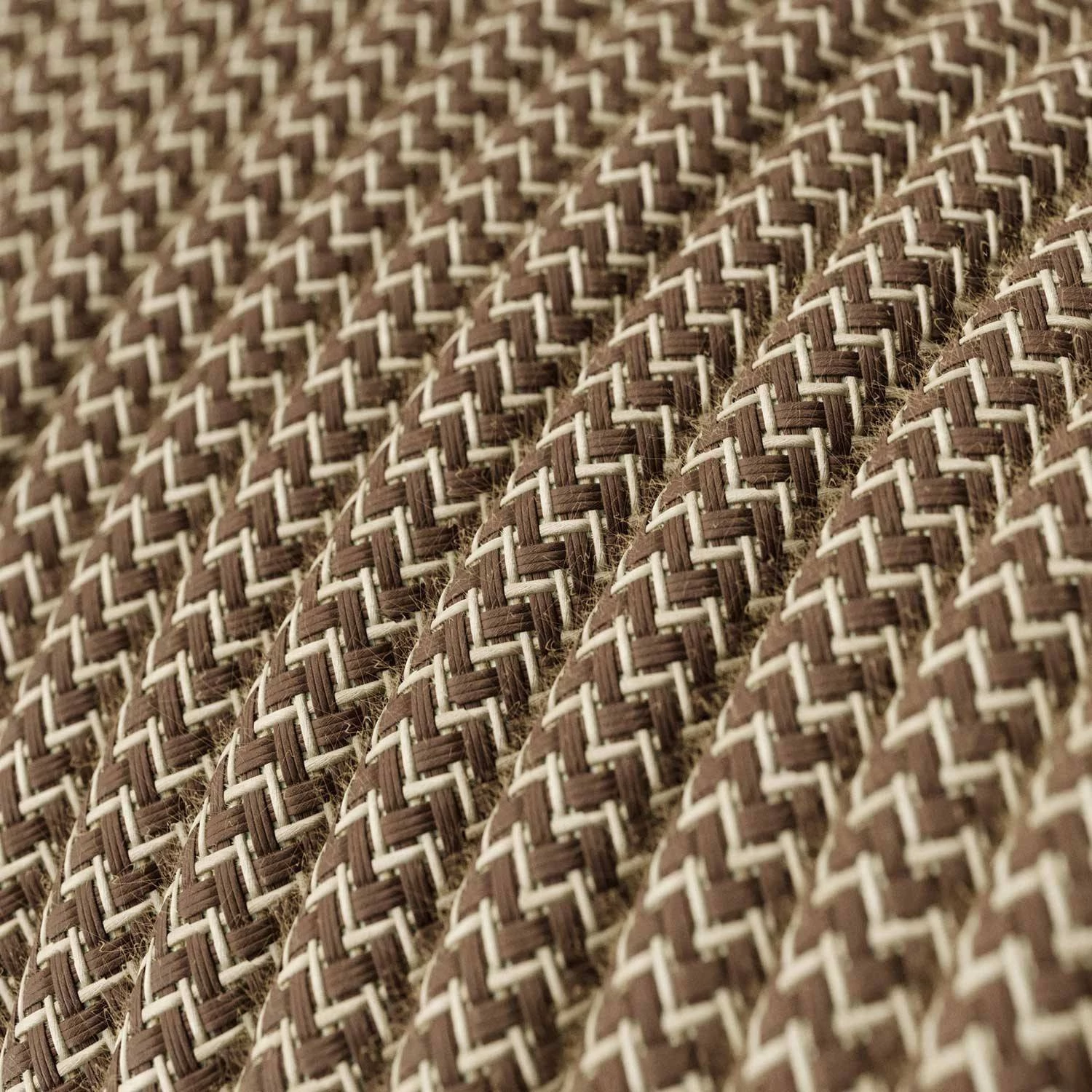 Textilkabel, rindenfarben-beige, Zick-Zack - Das Original von Creative-Cables - RD73 rund 2x0,75mm / 3x0,75mm