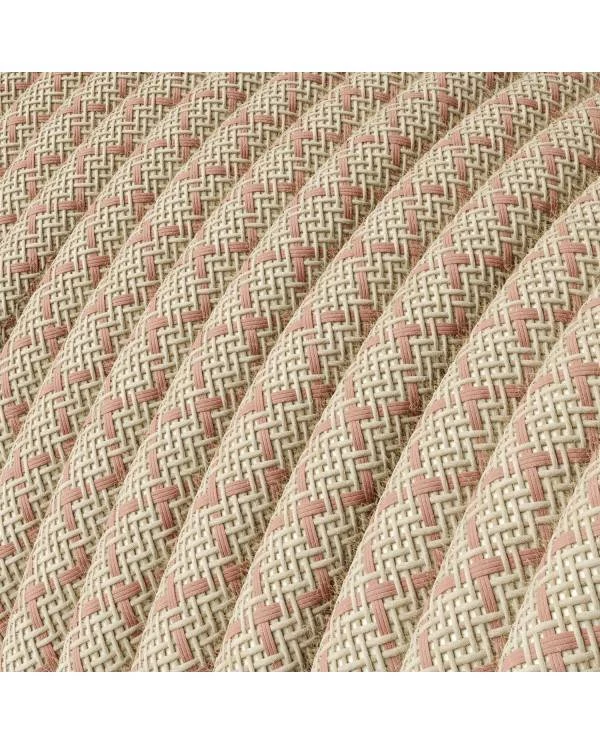 Textilkabel, altrosa-beige, Rautenmuster - Das Original von Creative-Cables - RD61 rund 2x0.75mm / 3x0.75mm