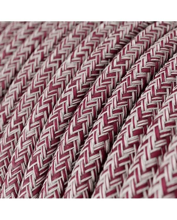 Textilkabel, Burgundy Tweed mit Glitzer-Effekt, Zick-Zack - Das Original von Creative-Cables - RS83 rund 2x0.75mm / 3x0.75mm