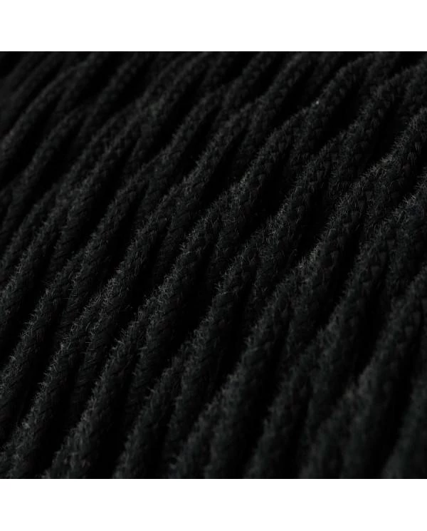 Textilkabel, kohlenschwarz, aus Baumwolle - Das Original von Creative-Cables - TC04 geflochten 2x0.75mm / 3x0.75mm