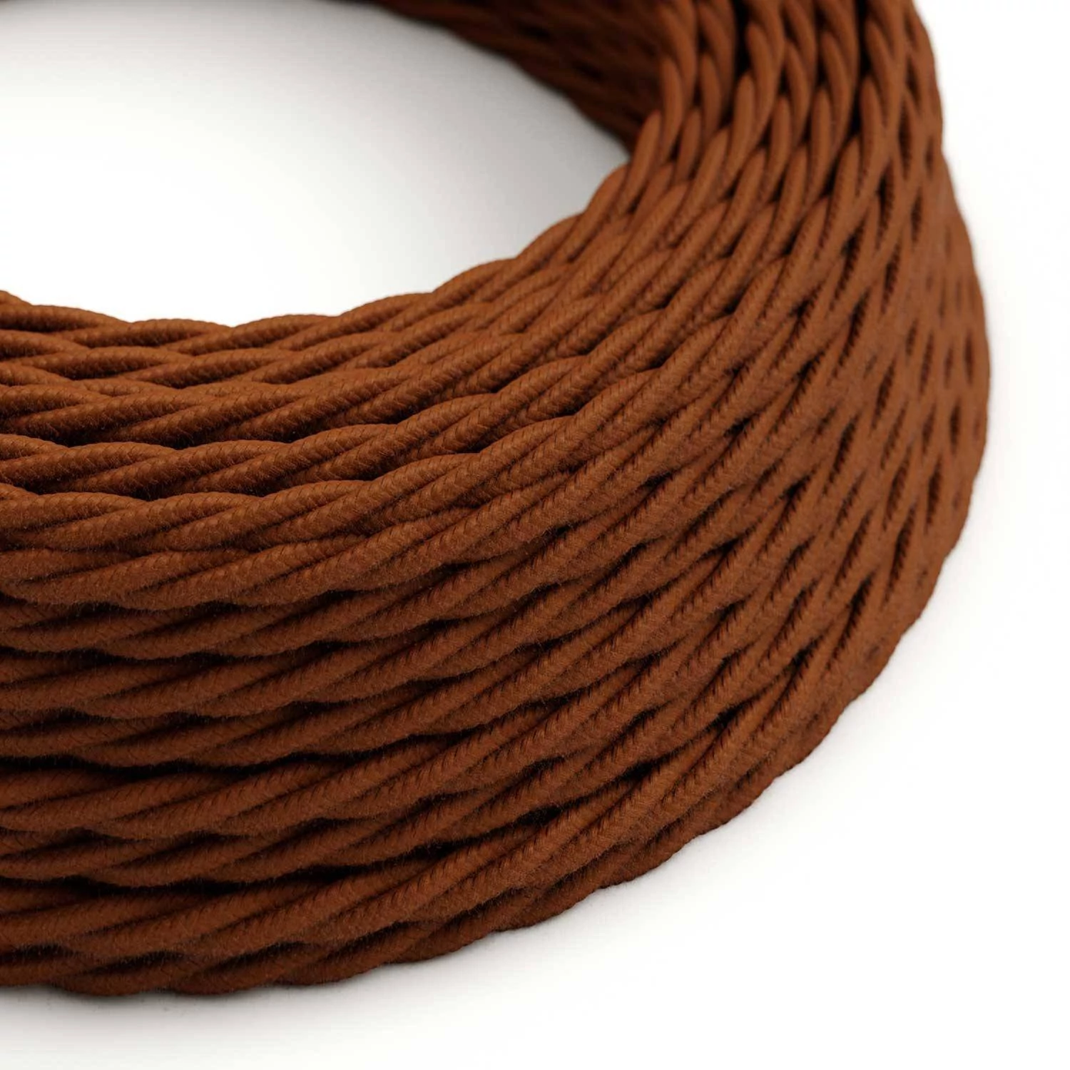 Textilkabel, zimtbraun, aus Baumwolle - Das Original von Creative-Cables - TC23 geflochten 2x0.75mm / 3x0.75mm