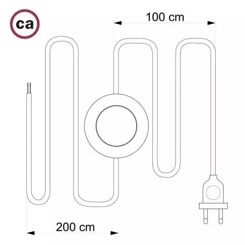 Kit Creative Flex flexibles gewebeummanteltes Kabelrohr, RM72 hell meliert mit Metallenden